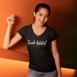 T-shirt Femme Modern Truckergirl - Noir