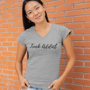 T-shirt Femme Modern Truckergirl - Gris