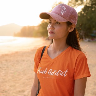 T-shirt Femme Modern Truckergirl - Orange