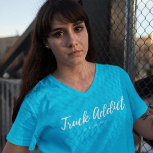 T-shirt Femme Modern Truckergirl - Cyan