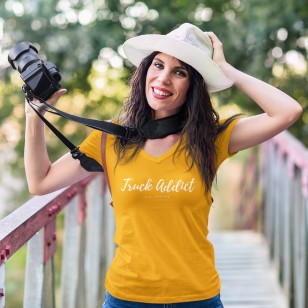 T-shirt Femme Modern Truckergirl - Jaune